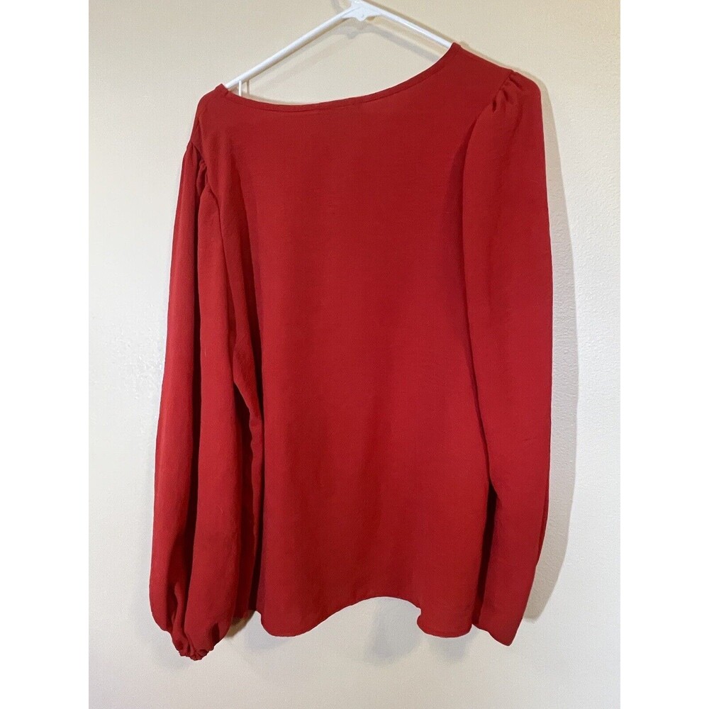 Adara Women’s Long Sleeve Red Blouse Size Large - Picture 3 of 3